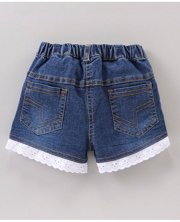 Babyhug Sleeveless Cotton Woven to Denim Top and Bottom Wear Set Checkered Flower Applique - Pink Blue
