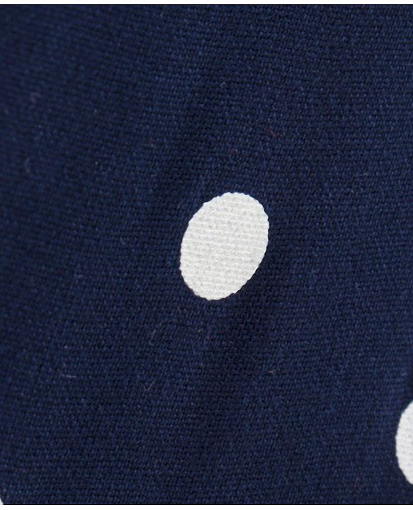 Babyhug Rayon Cap Sleeves Polka Dots Printed Woven Frock With Bow Applique - Navy Blue