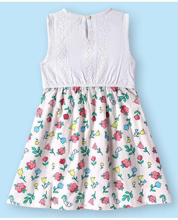 Babyhug 100% Cotton Sleevelees Shine Print Frock - Pink