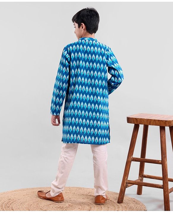 Pine Kids Full Sleeves Kurta Pajama Set - Blue