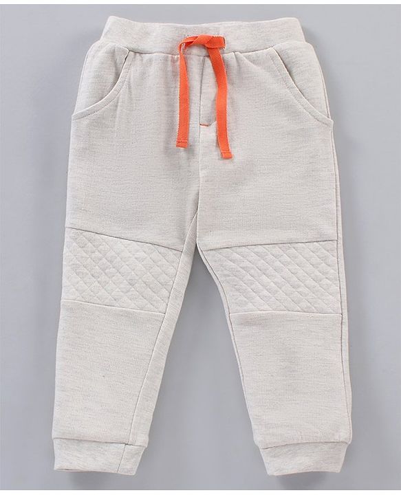 Babyhug Full Sleeves Hooded Sweatshirt & Lounge Pant Lion Applique - Orange Light Grey