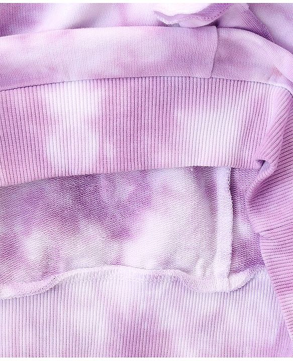 Pine Kids Full Sleeves Biowashed Sweatshirt Tie & Dye Print- Purple