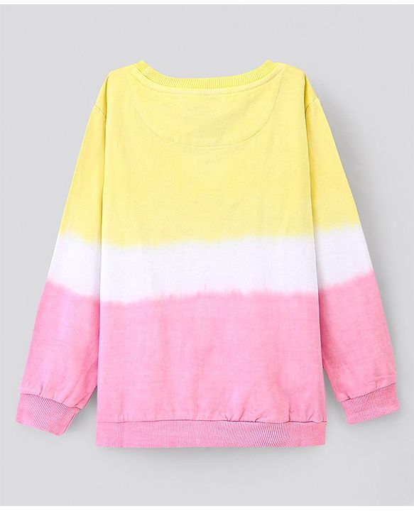 Pine Kids Cotton Knit Full Sleeves Bio Washed Sweatshirt Plants Print - Multicolour