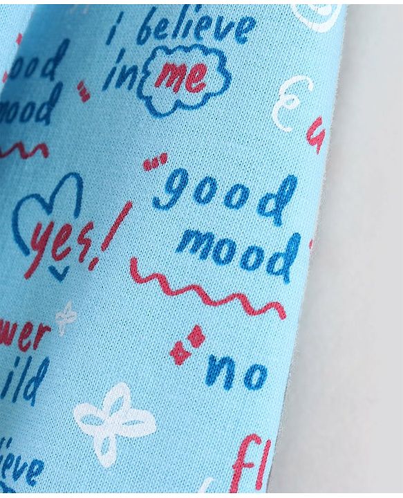 Pine Kids Full Sleeves Hooded Sweatshirt Text Print - Blue