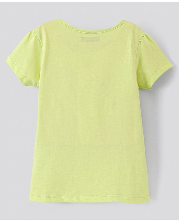 Pine Kids Cotton Knit Half Sleeves Graphic Print T Shirt - Green