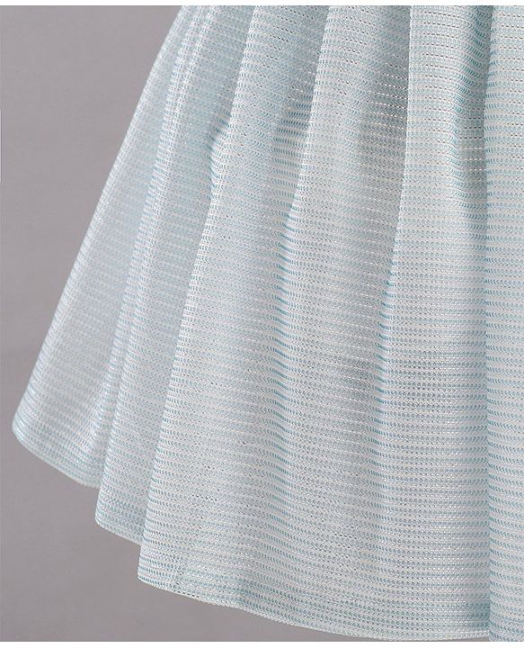 Babyhug Party Wear Sleeveless Frock Floral Appliques - Light Blue
