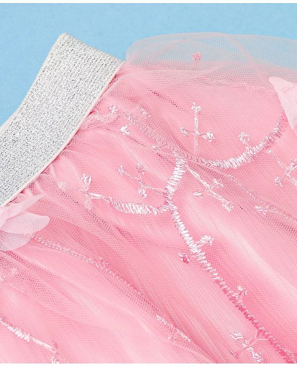 Babyhug Woven Embellished Party Skirt - Pink