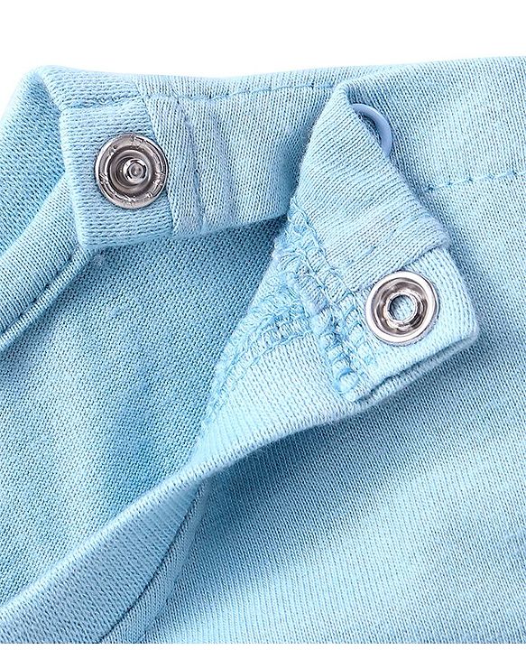 Babyhug Half Sleeves T-Shirt Riding Bear Patch - Blue