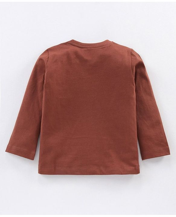 Babyhug Full Sleeves T-Shirt Bear Patch Applique - Brown
