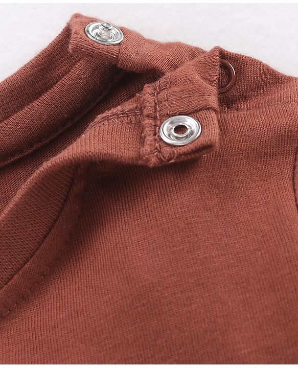 Babyhug Full Sleeves T-Shirt Bear Patch Applique - Brown