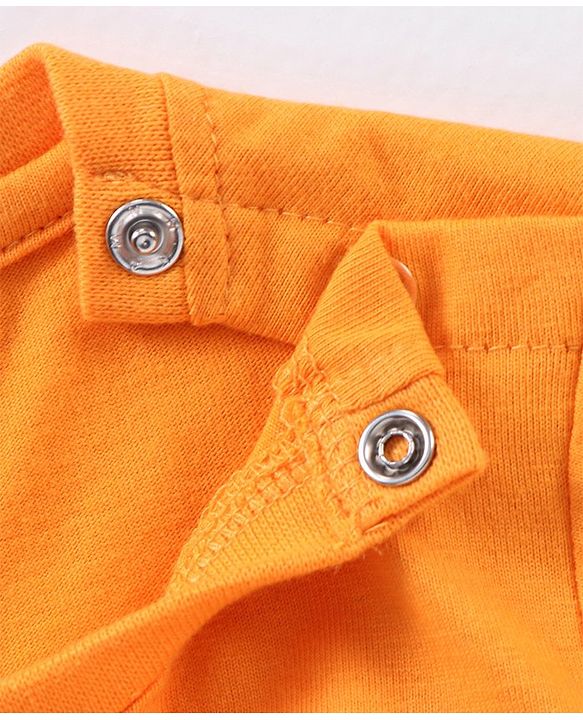 Babyhug Cotton Half Sleeves T-Shirt Bulb & Stripes Print Pack of 3- Green & Orange