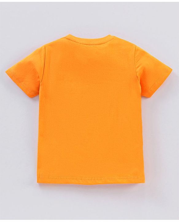 Babyhug Cotton Half Sleeves T-Shirt Bulb & Stripes Print Pack of 3- Green & Orange