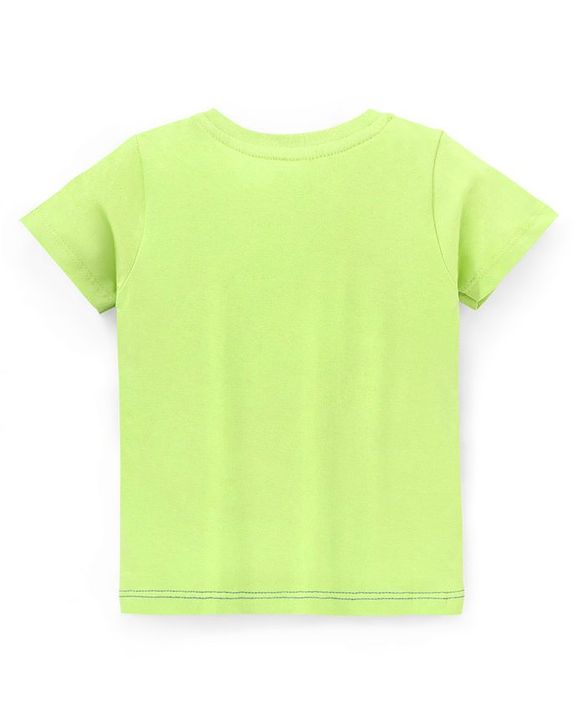 Babyhug Cotton Knit Half Sleeves Cut & Sew T-Shirt Mickey Mouse Print - Blue & Green