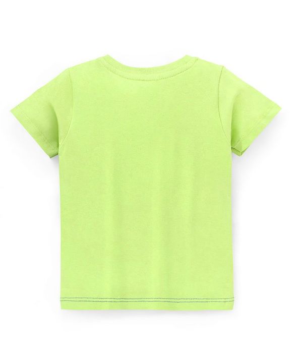 Babyhug Cotton Knit Half Sleeves Cut & Sew T-Shirt Mickey Mouse Print - Blue & Green