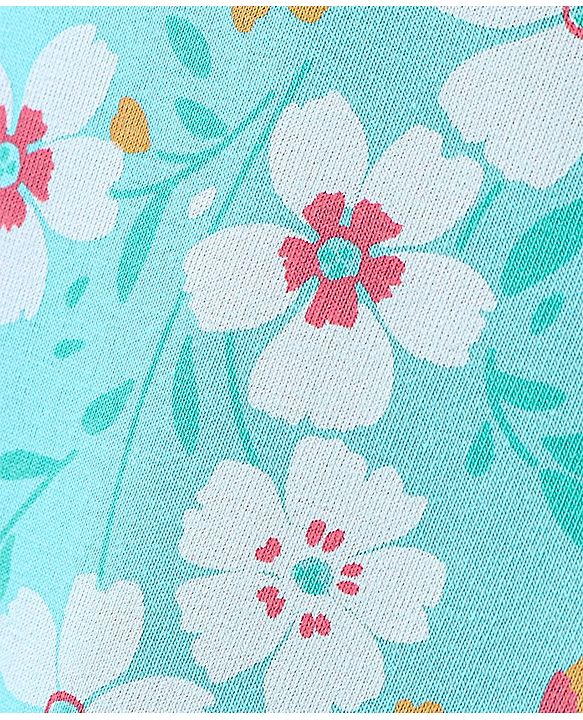 Pine Kids Full Length Stretchable & Biowashed Cotton Leggings Solid & Floral Print Pack Of 2 - Red Blue