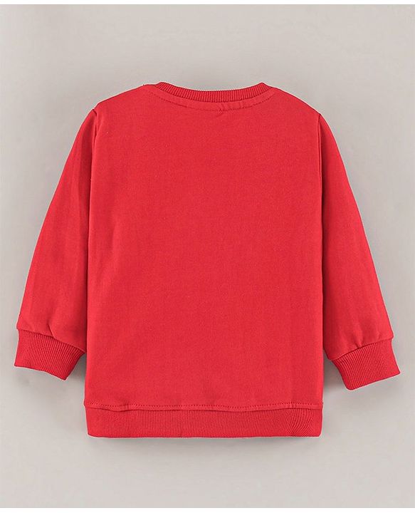 Babyhug Full Sleeves Cotton Knit Donald Duck Sweatshirt with Foil Print - Red