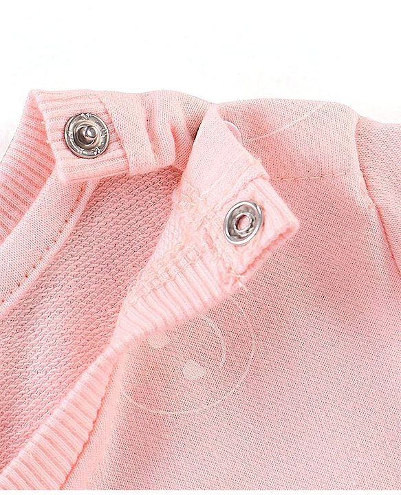 Babyhug Cotton Knit Full Sleeves Sweatshirt with EMOJI Graphics- Pink
