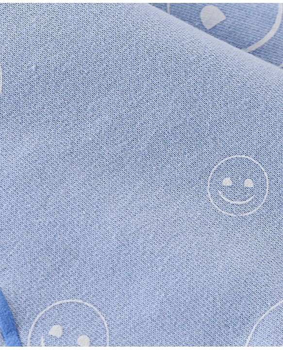 Babyhug Cotton Knit Full Sleeves printed Sweatshirt with EMOJI Graphics- Blue