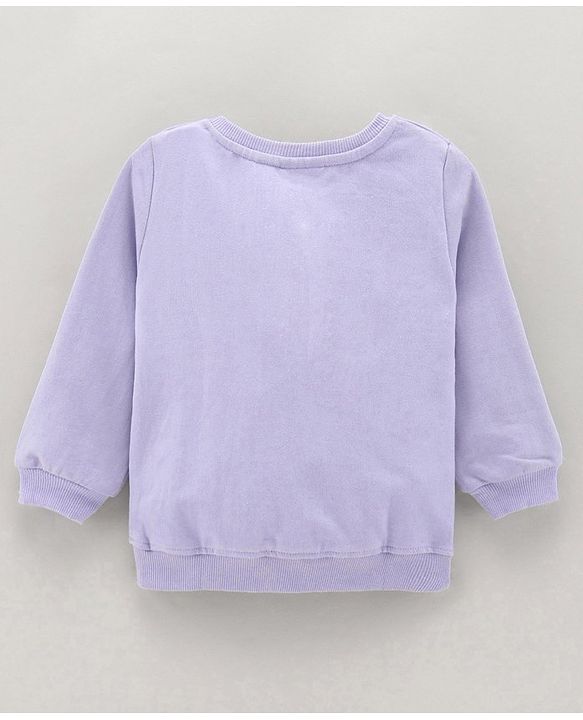 Babyhug Cotton Knit Full Sleeves Mini Mouse Printed Sweatshirt - Purple
