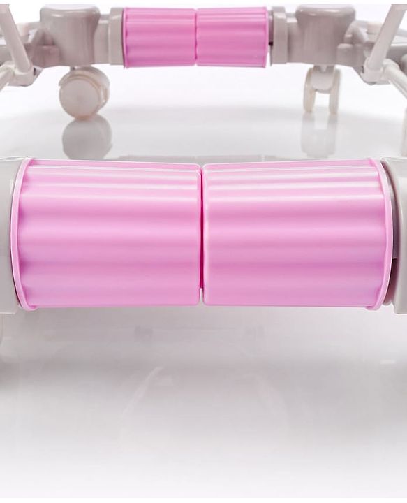 Babyhug Champ 2 in 1 Multifunctional Rocker cum Walker with Lights I Musical Play tray cum feeding tray - Pink| Removable Foot Mat| Smooth Swivel Wheels| Compact Fold