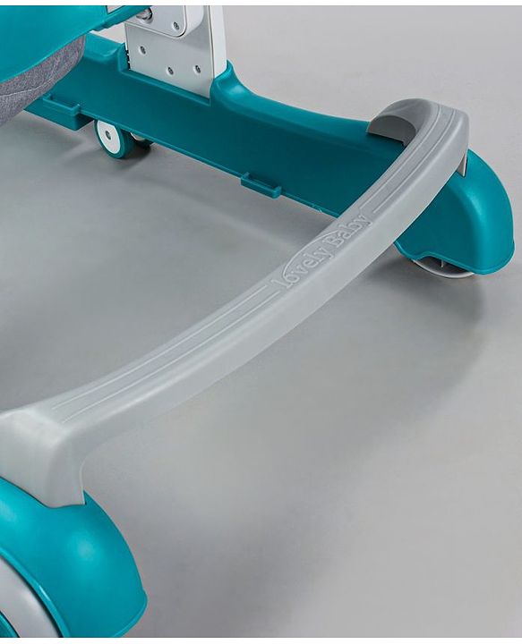 Babyhug Zest Musical Baby Walker With Adjustable Height anti Fall Protection & Toy Bar- Green White