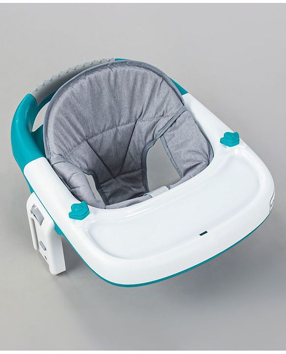 Babyhug Zest Musical Baby Walker With Adjustable Height anti Fall Protection & Toy Bar- Green White