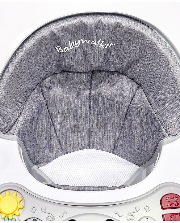 Babyhug Rejoice Musical Baby Walker Cum Rocker Function With Adjustable Height - Green White (Toys color may vary)