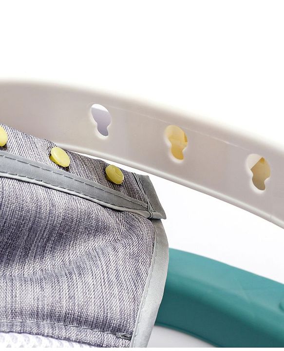 Babyhug Rejoice Musical Baby Walker Cum Rocker Function With Adjustable Height - Green White (Toys color may vary)