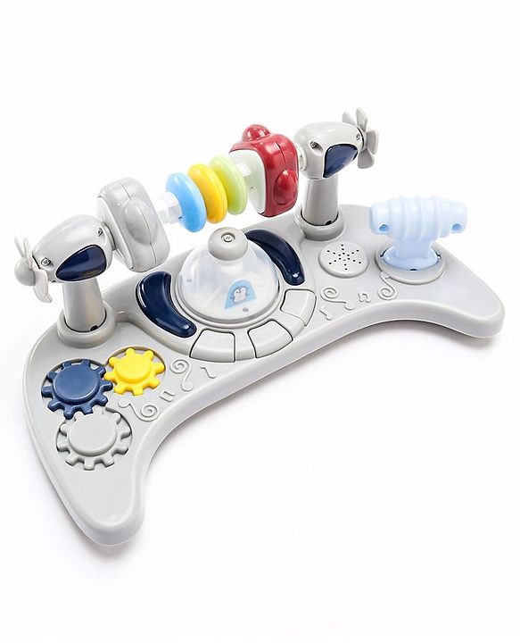 Babyhug Laugh & Learn Multifunctional 2 in 1 Baby Walker With anti Fall Protection & Adjustable Height Without Foot Mat- Blue White