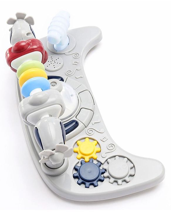 Babyhug Laugh & Learn Multifunctional 2 in 1 Baby Walker With anti Fall Protection & Adjustable Height Without Foot Mat- Blue White