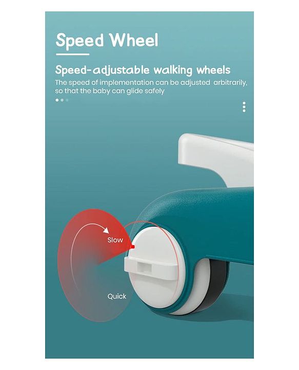 Babyhug Laugh & Learn Multifunctional 2 in 1 Baby Walker With anti Fall Protection & Adjustable Height Without Foot Mat- Blue White