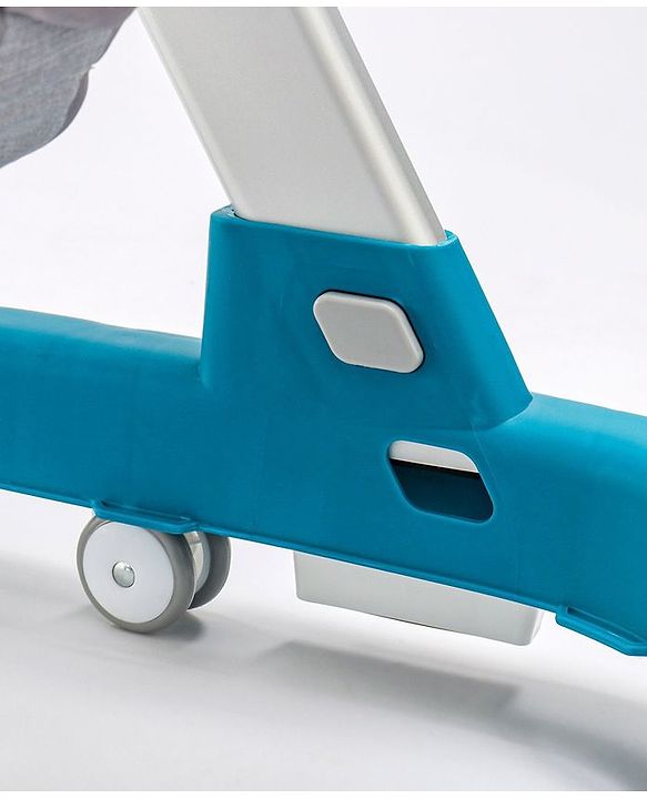 Babyhug Laugh & Learn Multifunctional 2 in 1 Baby Walker With anti Fall Protection & Adjustable Height Without Foot Mat- Blue White