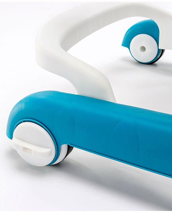 Babyhug Laugh & Learn Multifunctional 2 in 1 Baby Walker With anti Fall Protection & Adjustable Height Without Foot Mat- Blue White