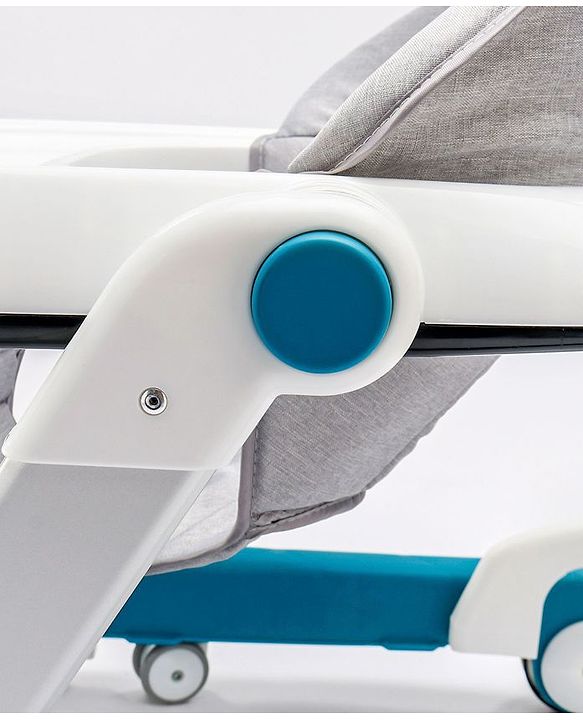 Babyhug Laugh & Learn Multifunctional 2 in 1 Baby Walker With anti Fall Protection & Adjustable Height Without Foot Mat- Blue White