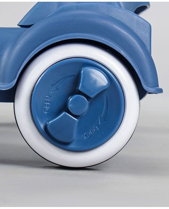 Babyhug Little Racer Car Shape Walker - Blue| Removable Toy Tray| Smooth Swivel Wheels| Light & Music| Comfortable Seat