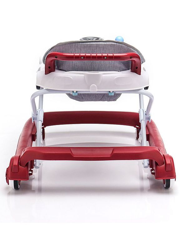 Babyhug Little Racer Car Shape Walker - Blue| Removable Toy Tray| Smooth Swivel Wheels| Light & Music| Comfortable Seat