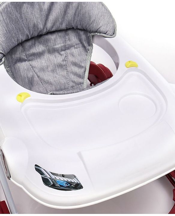 Babyhug Little Racer Car Shape Walker - Blue| Removable Toy Tray| Smooth Swivel Wheels| Light & Music| Comfortable Seat