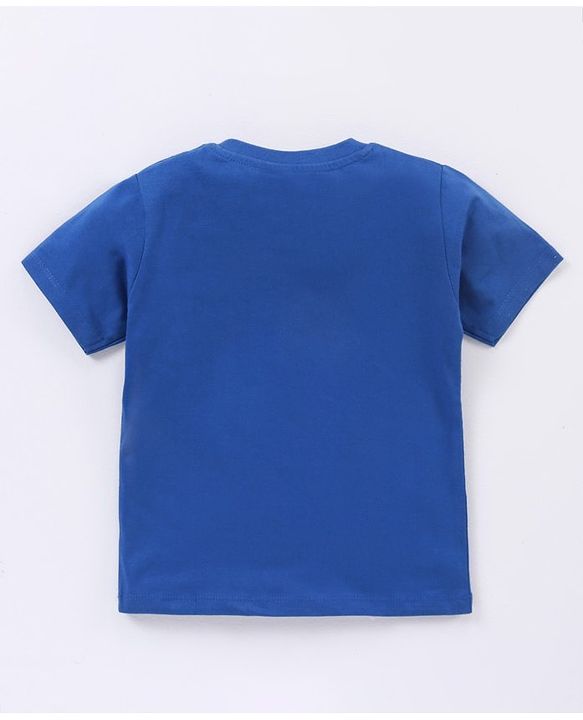 Babyhug Half Sleeves Cotton T-Shirt Indian Flag & Republic Day Text Print - Blue