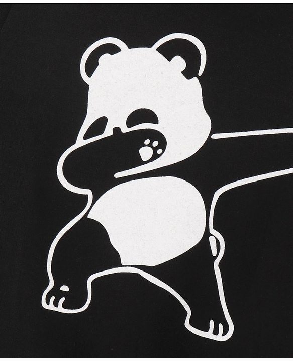 Babyhug Full Sleeves Cotton Sweatshirts Panda Print - Black