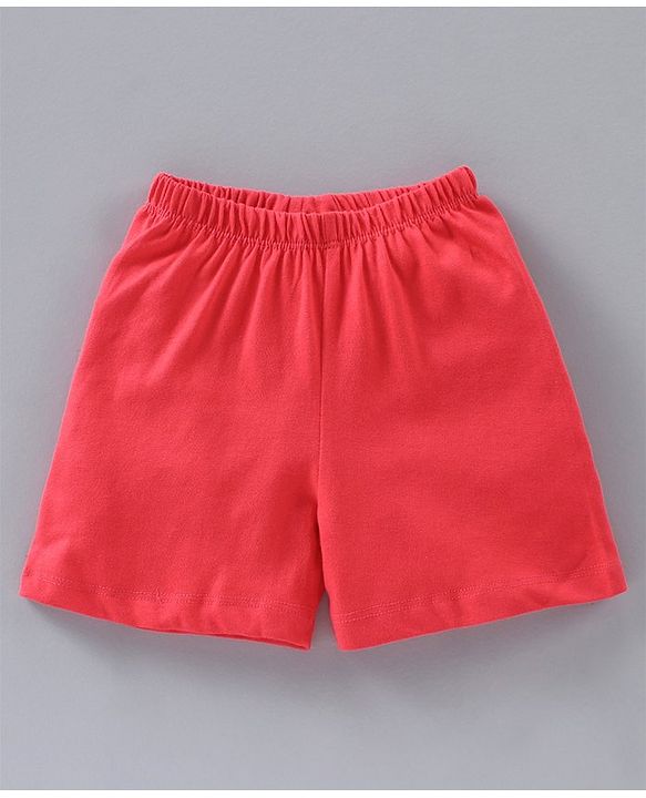 Babyhug Mid Thigh Length Knit Cotton Shorts Stripes Print Pack of 2- Red White