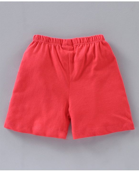 Babyhug Mid Thigh Length Knit Cotton Shorts Stripes Print Pack of 2- Red White
