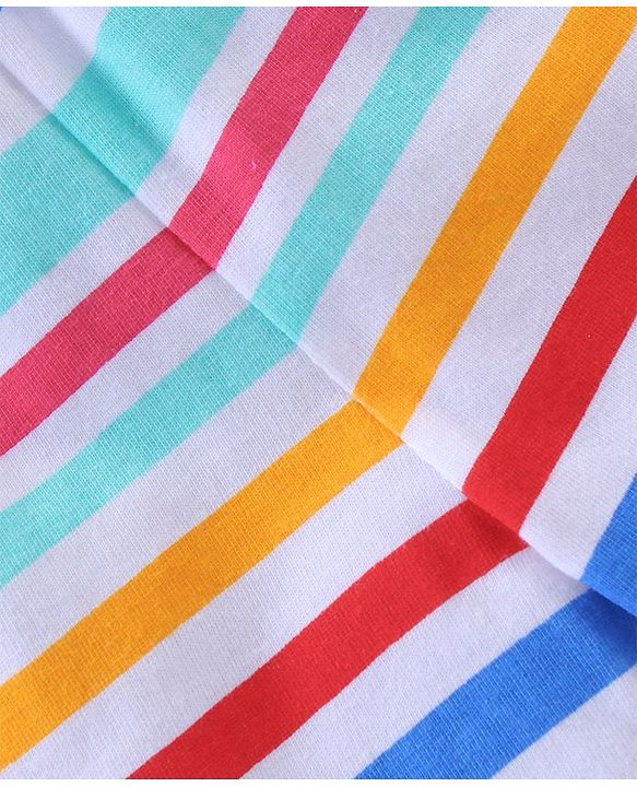 Babyhug Mid Thigh Length Knit Cotton Shorts Stripes Print Pack of 2- Red White