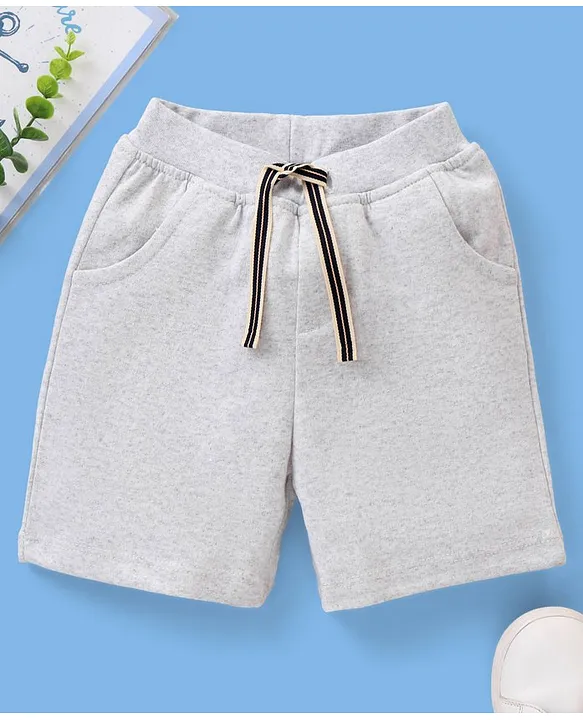 Grey knee hot sale length shorts