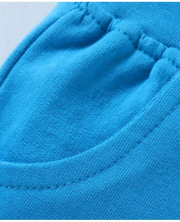 Babyhug Cotton Knit Knee Length Shorts Solid - Blue