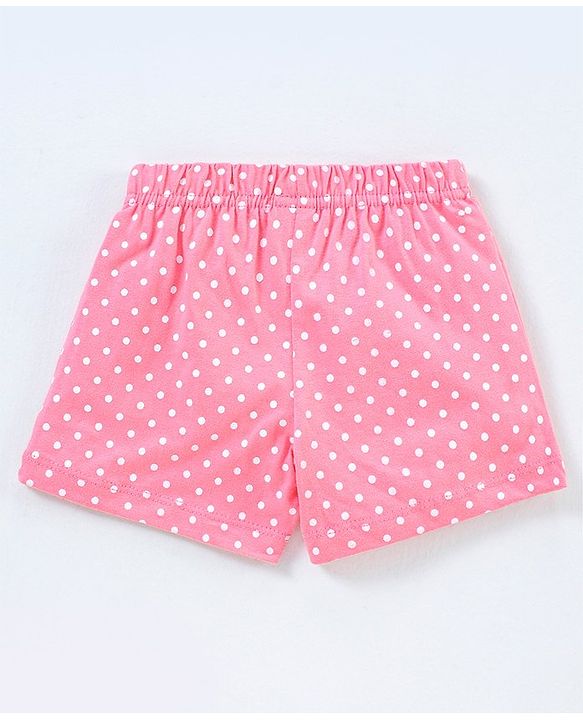 Babyhug Cotton Knit Mid Thigh Length Short Strawberry Print Pack of 3 - Pink & Navy Blue