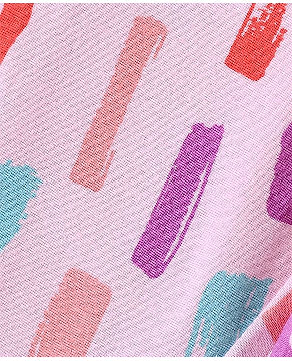 Pine Kids Full Length Stretchable and Biowash Cotton Printed & Solid Color Leggings Pack of 2 - Pink Blue