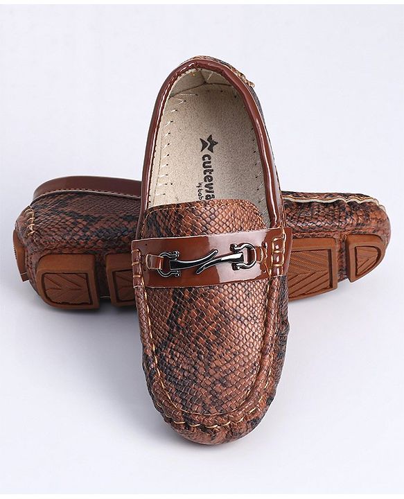 Cute Walk by Babyhug Slip On Formal Shoes- Brown