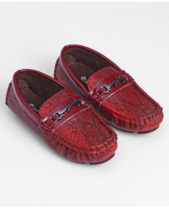 Cute Walk by Babyhug Slip On Formal Shoes- Red
