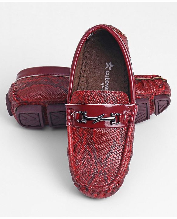 Cute Walk by Babyhug Slip On Formal Shoes- Red