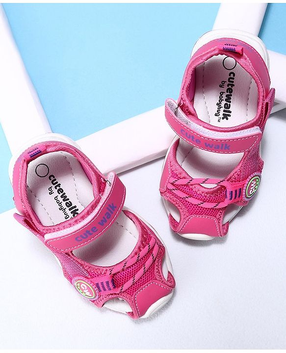 Cute Walk by Babyhug Velcro Closure Sandals- Fuchsia